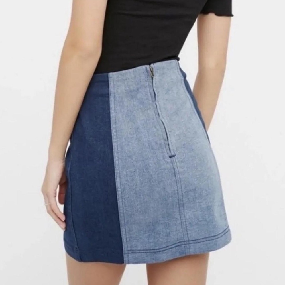 Free People Two Tone Stretch Denim Mini - Picture 2 of 2